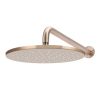 Meir Round Wall Shower 300mm rose, 400mm curved arm - Champagne