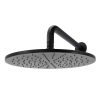 Meir Round Wall Shower 300mm rose, 400mm curved arm - Matte Black