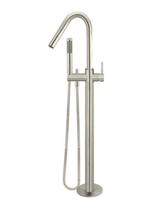 Meir Round Freestanding Bath Spout and Hand Shower - PVD Brushed Nickel