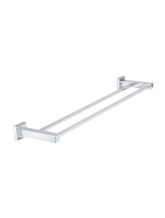 Meir Square Double Towel Rail 600mm - Polished Chrome