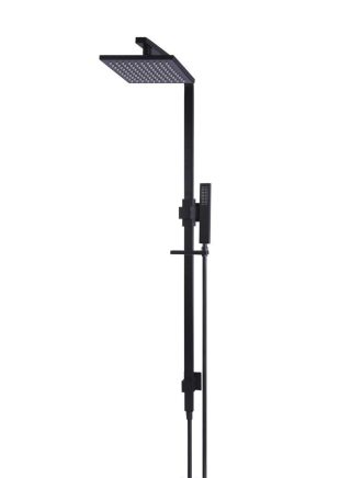 Meir Square Combination Shower Rail 200mm rose - Matte Black