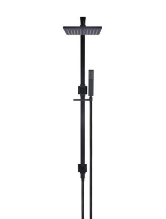 Meir Square Combination Shower Rail 200mm rose - Matte Black