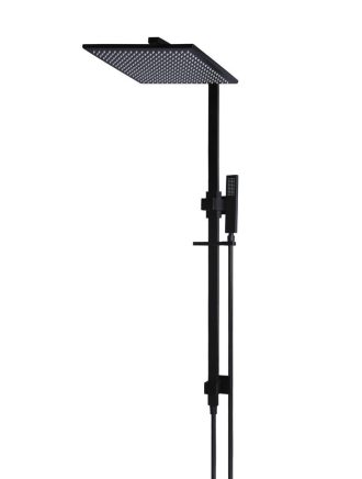 Meir Square Combination Shower Rail 300mm rose - Matte Black