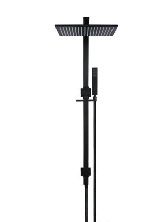 Meir Square Combination Shower Rail 300mm rose - Matte Black