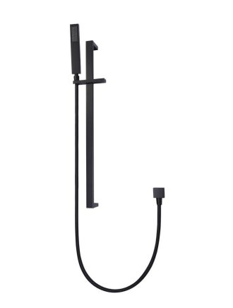 Meir Square Hand Shower on Rail Column - Matte Black