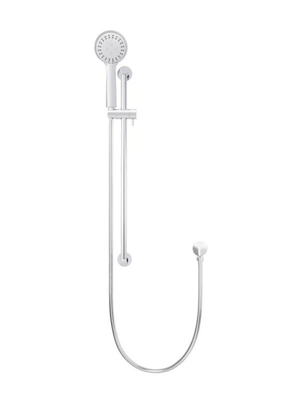 Meir Round Hand Shower on Rail Column - Polished Chrome