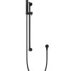 Meir Round Shower on Rail Column - Matte Black