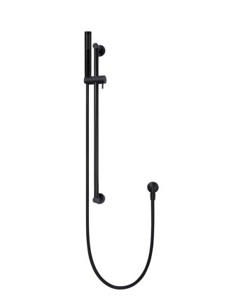 Meir Round Shower on Rail Column - Matte Black