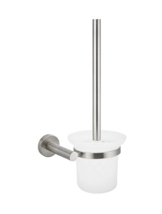 Meir Round Toilet Brush & Holder - PVD Brushed Nickel