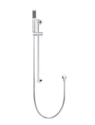 Meir Round Shower on Rail Column - Polished Chrome