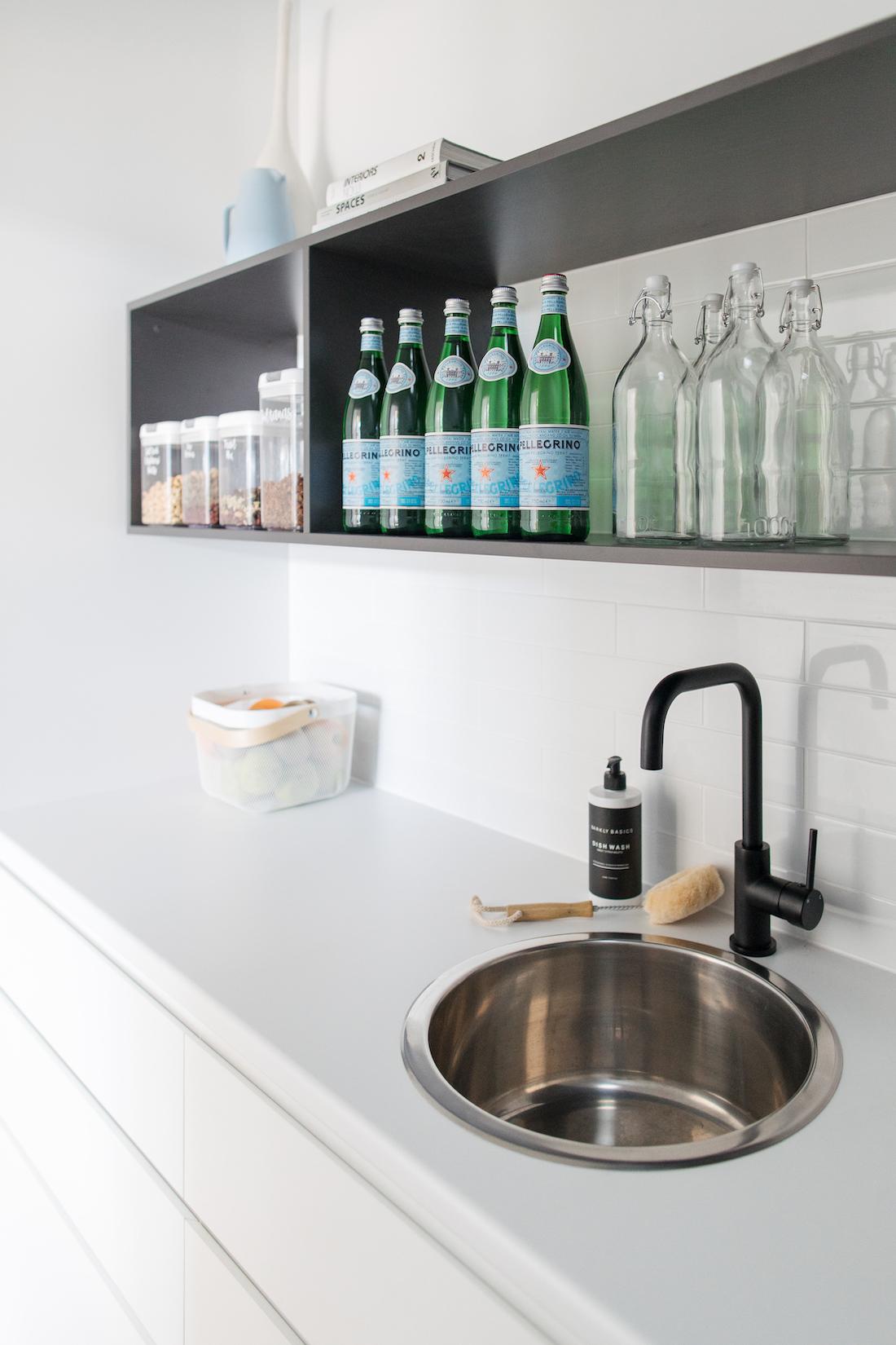 Butler's pantry with black tap