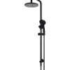 Meir Round Combination Shower Rail 200mm Rose, Three-Function Hand Shower - Matte Black