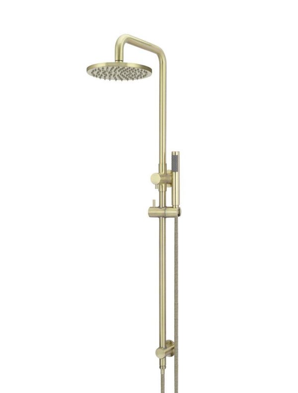 Meir Round Combination Shower Rail 200mm Rose, Single Function Hand Shower - Tiger Bronze