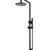Meir Round Combination Shower Rail 200mm Rose, Single Function Hand Shower - Matte Black