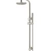Meir Round Combination Shower Rail 200mm Rose, Single Function Hand Shower - PVD Brushed Nickel