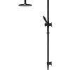 Meir Round Combination Shower Rail 200mm Rose, Three-Function Hand Shower - Matte Black