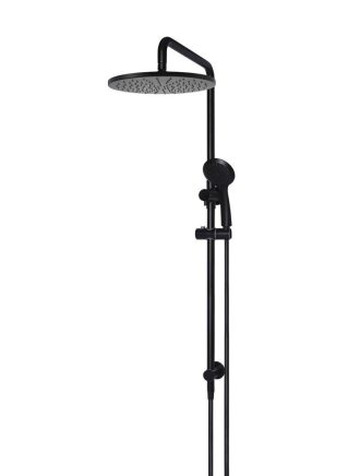 Meir Round Combination Shower Rail 300mm Rose, Three-Function Hand Shower - Matte Black