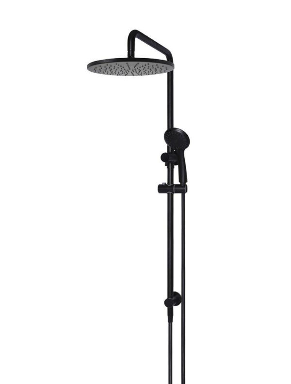Meir Round Combination Shower Rail 300mm Rose, Three-Function Hand Shower - Matte Black