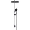 Meir Round Combination Shower Rail 300mm Rose, Three-Function Hand Shower - Matte Black