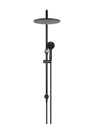 Meir Round Combination Shower Rail 300mm Rose, Three-Function Hand Shower - Matte Black