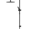 Meir Round Combination Shower Rail 300mm Rose, Three-Function Hand Shower - Matte Black