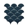 Blackwater Fan Blue Gloss Crackle Glaze Mosaic Tile