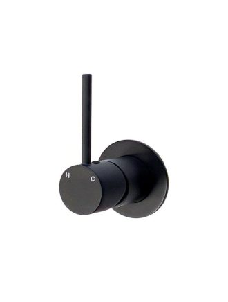 Meir Round Wall Mixer Upright Handle - Matte Black
