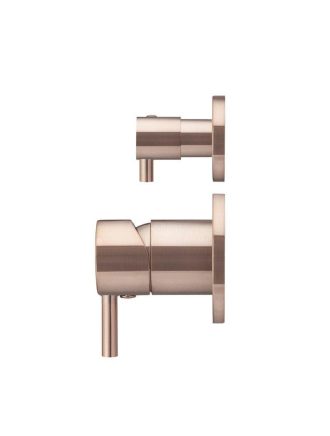 Meir Round Diverter Mixer Individual Backplates - Champagne