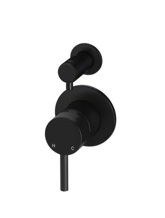 Meir Round Diverter Mixer Individual Backplates - Matte Black