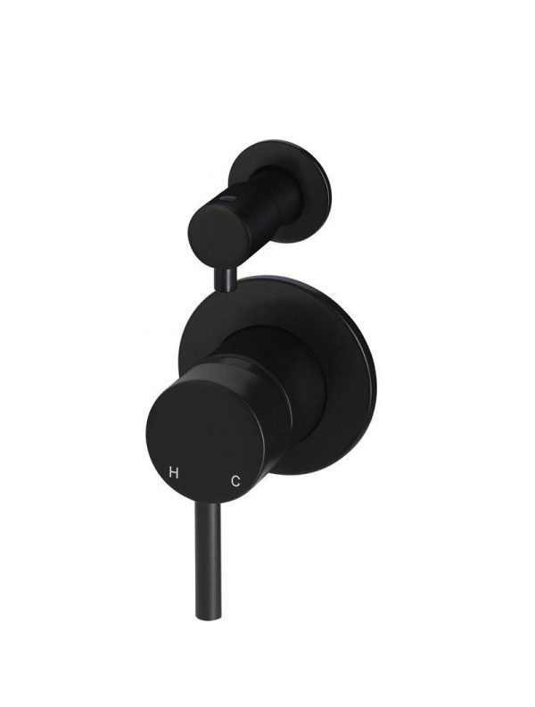 Meir Round Diverter Mixer Individual Backplates - Matte Black