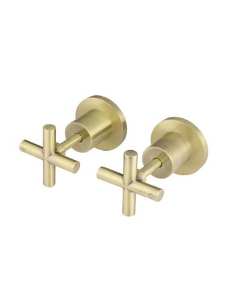 Meir Cross Handle Jumper Valve Wall Top Assemblies - Tiger Bronze