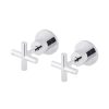 Meir Cross Handle Jumper Valve Wall Top Assemblies - Polished Chrome