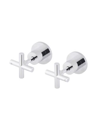 Meir Cross Handle Jumper Valve Wall Top Assemblies - Polished Chrome