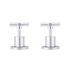Meir Cross Handle Jumper Valve Wall Top Assemblies - Polished Chrome