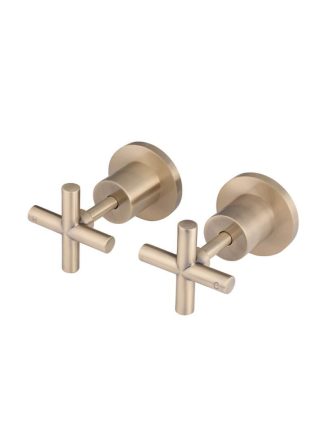 Meir Cross Handle Jumper Valve Wall Top Assemblies - Champagne