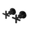 Meir Cross Handle Jumper Valve Wall Top Assemblies - Matte Black
