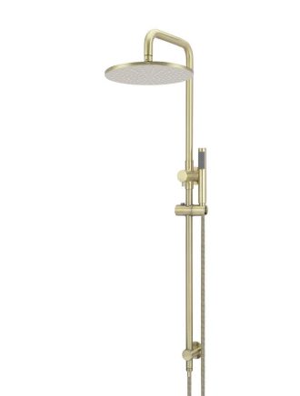 Meir Round Combination Shower Rail 300mm Rose, Single Function Hand Shower - Tiger Bronze