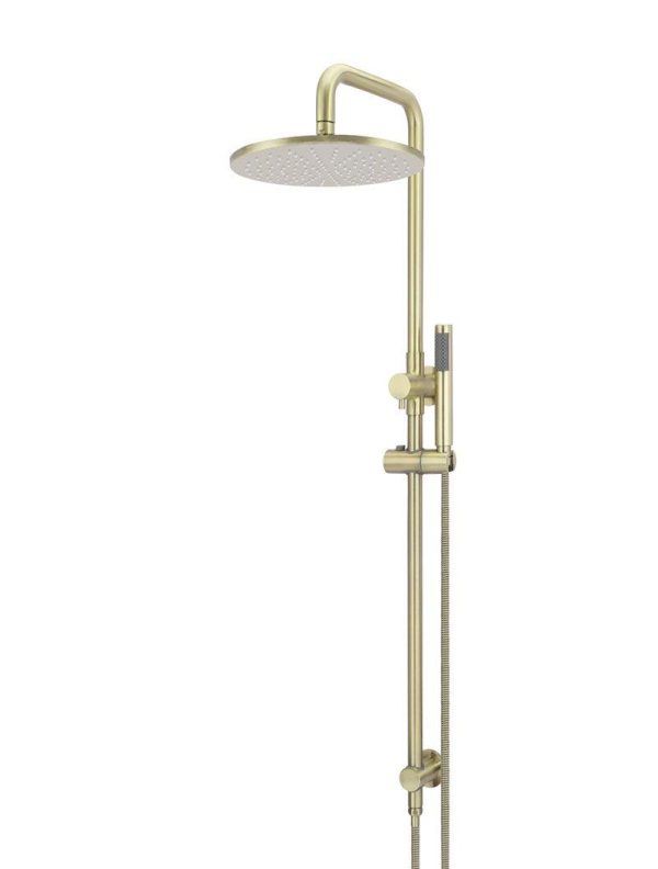 Meir Round Combination Shower Rail 300mm Rose, Single Function Hand Shower - Tiger Bronze