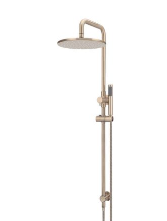 Meir Round Combination Shower Rail 300mm Rose, Single Function Hand Shower - Champagne