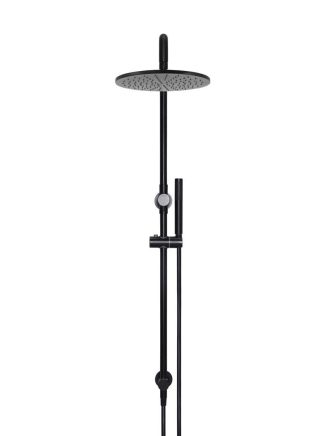 Meir Round Combination Shower Rail 300mm Rose, Single Function Hand Shower - Matte Black