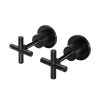 Meir Cross Handle Jumper Valve Wall Top Assemblies Long Handle - Matte Black