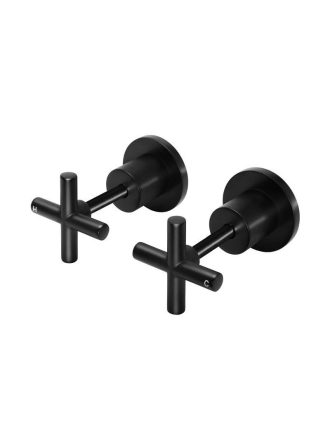 Meir Cross Handle Jumper Valve Wall Top Assemblies Long Handle - Matte Black