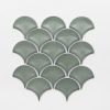 Bristol Fan Concave Green Gloss Mosaic Tile