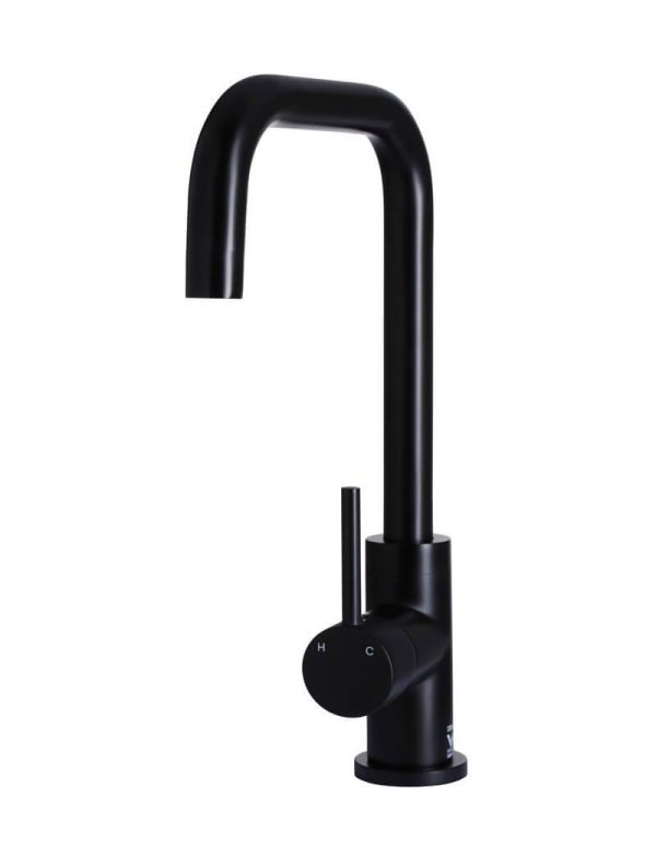 Meir Round Kitchen Mixer Tap - Matte Black