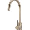 Meir Round Gooseneck Kitchen Mixer Tap - Champagne