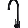 Meir Round Gooseneck Kitchen Mixer Tap - Matte Black