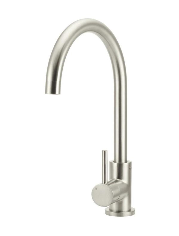 Meir Round Gooseneck Kitchen Mixer Tap - PVD Brushed Nickel