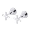 Meir Cross Handle Jumper Valve Wall Top Assemblies Long Handle - Polished Chrome