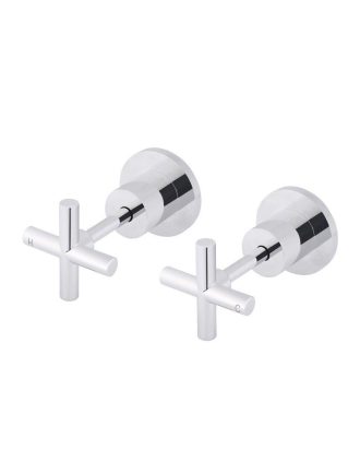 Meir Cross Handle Jumper Valve Wall Top Assemblies Long Handle - Polished Chrome