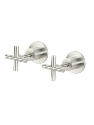 Meir Cross Handle Jumper Valve Wall Top Assemblies Long Handle - PVD Brushed Nickel